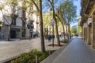 Superblock or Superilla in the Eixample neighbourhood, a highly restricted area of the city in