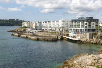 Seafront coastline waterfront, city of Plymouth, Devon, England, UK view west to West Hoe