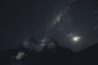Starry sky with the Milky Way over the Bungle Bungles in Australia in the Outback, Australia