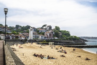 Beach and seaside in Saint-Jean-de-Luz, Nouvelle-Aquitaine, Pyrenees-Atlantiques, France
