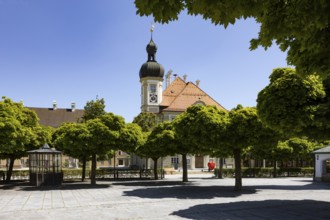 Town hall at Kapellplatz, place of pilgrimage, Altötting, Upper Bavaria, Bavaria, Germany