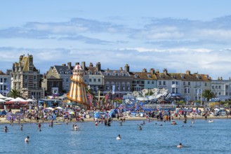 Beach and seaside in Weymouth, Esplanade, Weymouth, Dorset, England, United Kingdom