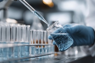 Medical research and development in advanced lab or research center. Development of new vaccines