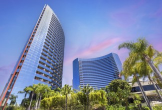 USA, California, San Diego Bay marina and Seaport Village in downtown near Gaslamp Quarter