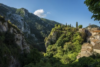Picturesque medieval mountain village, Peille, near Monaco, Cote d'Azur, Alpes-Maritimes,