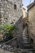 Picturesque medieval mountain village, Peillon, near Monaco, Cote d'Azur, Alpes-Maritimes,