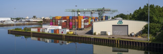Container Terminal, CTD, canal, harbour, Dortmund, Ruhr area, North Rhine-Westphalia, Germany
