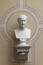 Domosthenes, ancient Greek orator, bust in the stairwell, main building of the University of