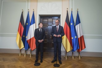 Friedrich Merz (CDU, Federal Chancellor) and Emmanuel Macron (President of the French Republic) at