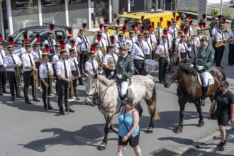 Rifle festival in Bad Fredeburg, in the Sauerland region, parade of the rifle companies in the