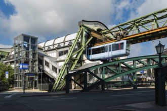 The Werther Bridge stop on the suspension railway in Wuppertal, Germany