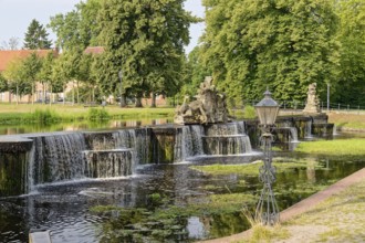 Cascades in front of Ludwigslust Castle. Ludwigslust, Mecklenburg-Western Pomerania, Germany