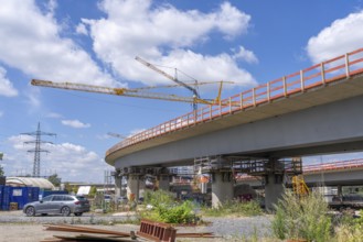 Motorway construction site at the Leverkusen-West junction, A1 and A59 motorways, new construction,
