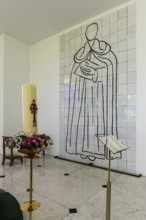 Interior view of the chapel, Chapelle du Rosaire de Vence, Chapelle Matisse, artist Henri Matisse,