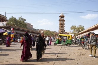 Ghanta Ghar clock tower in Sandar Market Girdikot, old town of Jodhpur, Rajasthan, India