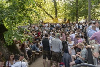 Party mile at the Erlangen Bergkirchweih, traditional twelve-day folk festival, Erlangen, Middle