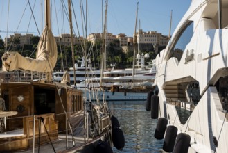 Harbour with luxury yachts, Monte Carlo, Cote d'Azur, Monaco