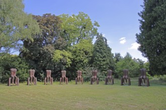 Sculpture Seated Figures by Magdalena Abakanowicz 2010, art installation, modern art, abstract art,