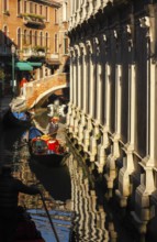 Gondola on the Rio dei Meracoli, Venice, Veneto, Italy