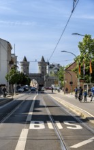 Road traffic, Tram at Nauener Tor, Potsdam, Brandenburg, Germany