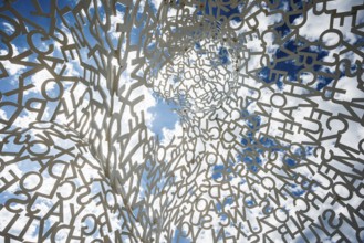 Sculpture made of letters, Le Nomade, artist Jaume Plensa, Antibes, Provence Alpes Côte d'Azur,