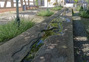 Artistic representation of the course of the Aller in the old town centre of Verden. Verden, Lower