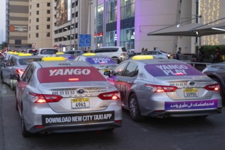 Road traffic taxi, Abu Dhabi, United Arab Emirates