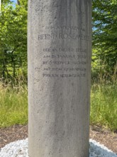 Free-standing stone column Monument with inscription in memory of Bernd Rosemeyer, who died in an