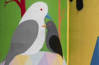 Saginaw, Michigan - The Shine Bright mural on abandoned grain elevators. The mural was created when