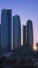 UAE, United Arab Emirates, Abu Dhabi downtown panorama and financial center skyline