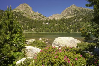 Lake Estany de Ratera in the Aigüestortes i Estany de Sant Maurici National Park, Catalonia, Spain