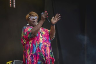 Dorrey Lyles, singer of the Weather Girls at the Berliner Rundfunk 91.4 Open Air in the Berlin