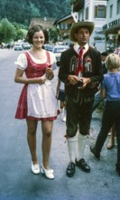 Man and woman wearing traditional clothing, Oetz, Imst district, Tyrol, Austria, Europe, 1970