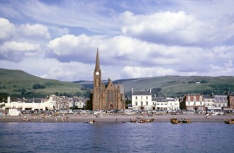 Saint Columba Parish Church, town of Largs, Firth of Clyde, North Ayrshire, Scotland, UK July 1966