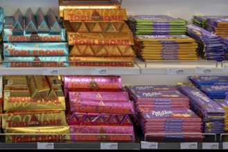 Toblerone and Milka chocolate shelf