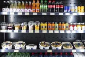 Sales shelf for drinks and salads