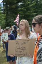 Baldwin, Michigan USA - 4 July 2025 - Activists rally against the North Lake Correctional Facility,