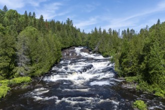 Rapids, White waters flowing through the boreal forest, River du Loup, Mastigouche wildlife