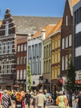 Many passers-by in the city centre of Venlo, Netherlands