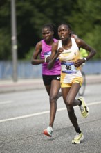Rancy Kogo Kenya and Ann Nyaguthie Ndichu Kenya as the best-placed runners at the 31st Hella Half