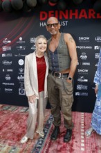 Barbara Schöne and Pierre Sanoussi-Bliss at the VIP opening of the new Deinhard Salon Am Mühlanger