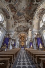 Interior of the parish church and basilica Mariae Empfängnis, Wilten Insbruck, Austria