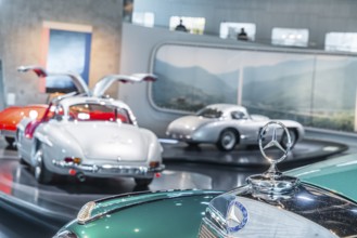 Mercedes-Benz 300 SL Roadster from 1962. The Mercedes-Benz Museum in Stuttgart presents a journey