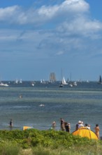 Windjammer parade 2025 on the Kiel Fjord at the end of Kiel Week, tall ships, three-master, sail