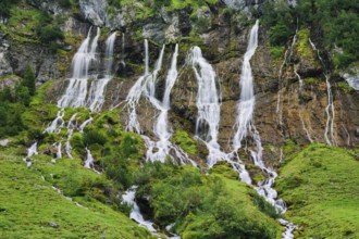 Jungibach Falls in Gental near Engstlenalp, Canton Bern, Switzerland