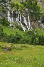 Jungibach Falls in Gental near Engstlenalp, Canton Bern, Switzerland