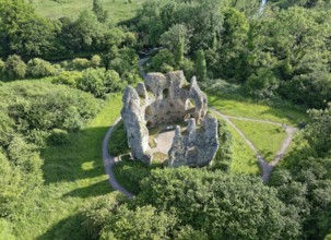 Odiham Castle, also known as King John's Castle, is a ruined castle from the 14th century. Aerial