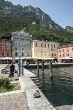 Limone, old town, harbour area, Lombardy, Italy
