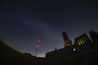 The Milky Way passes over the summit of the Großer Feldberg in the Taunus, near Frankfurt am Main,