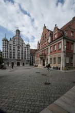 Memmingen, Merktplatz with town hall, Bavaria, Germany